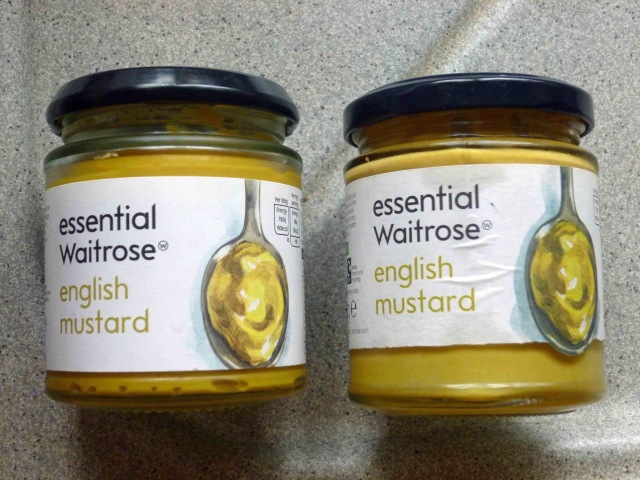 The two jars of Waitrose English Mustard. The earlier one (2015) is on the right.
